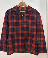 Pendleton Ladies Vintage Virgin Wool Red Navy Plaid Wool Shacket Jacket Size 4-6