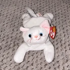 Ty Beanie Babies Flip the Cat White Plush, Style 4012 DOB 2-28-95 Vintage