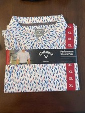 Men's Callaway Performance Stretch Polo XL Bright White Regatta