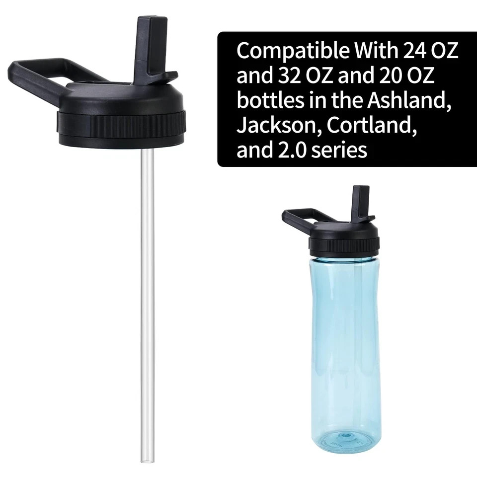 Straw Lid Compatible With Contigo 24 OZ 32 OZ, Replacement black 