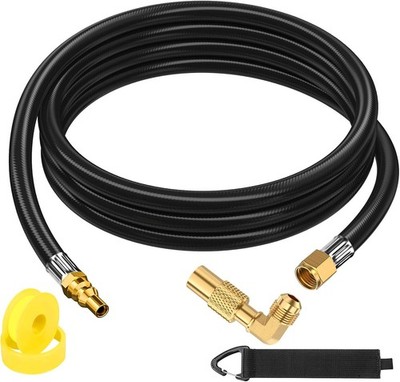 12FT Propane Hose Quick Connect with Elbow Adapter for RV Grill Fire Pit Stove