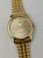 Vtg NEW OLD STOCK Lorus Gold Tone Quartz Analog Watch 36mm Men's V501-9A80