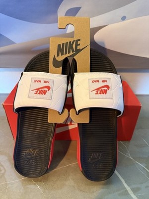 NEU Nike Air Max 90 Slides Black Chile Red White 7/40