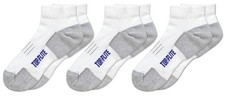 Top Flite Men's Coolmax Seamless Sport Low Cut Ankle Socks 3 Pair Pack, White...