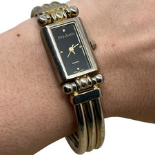 Joan Rivers Classics Collection Two Tone Cuff Bracelet Watch