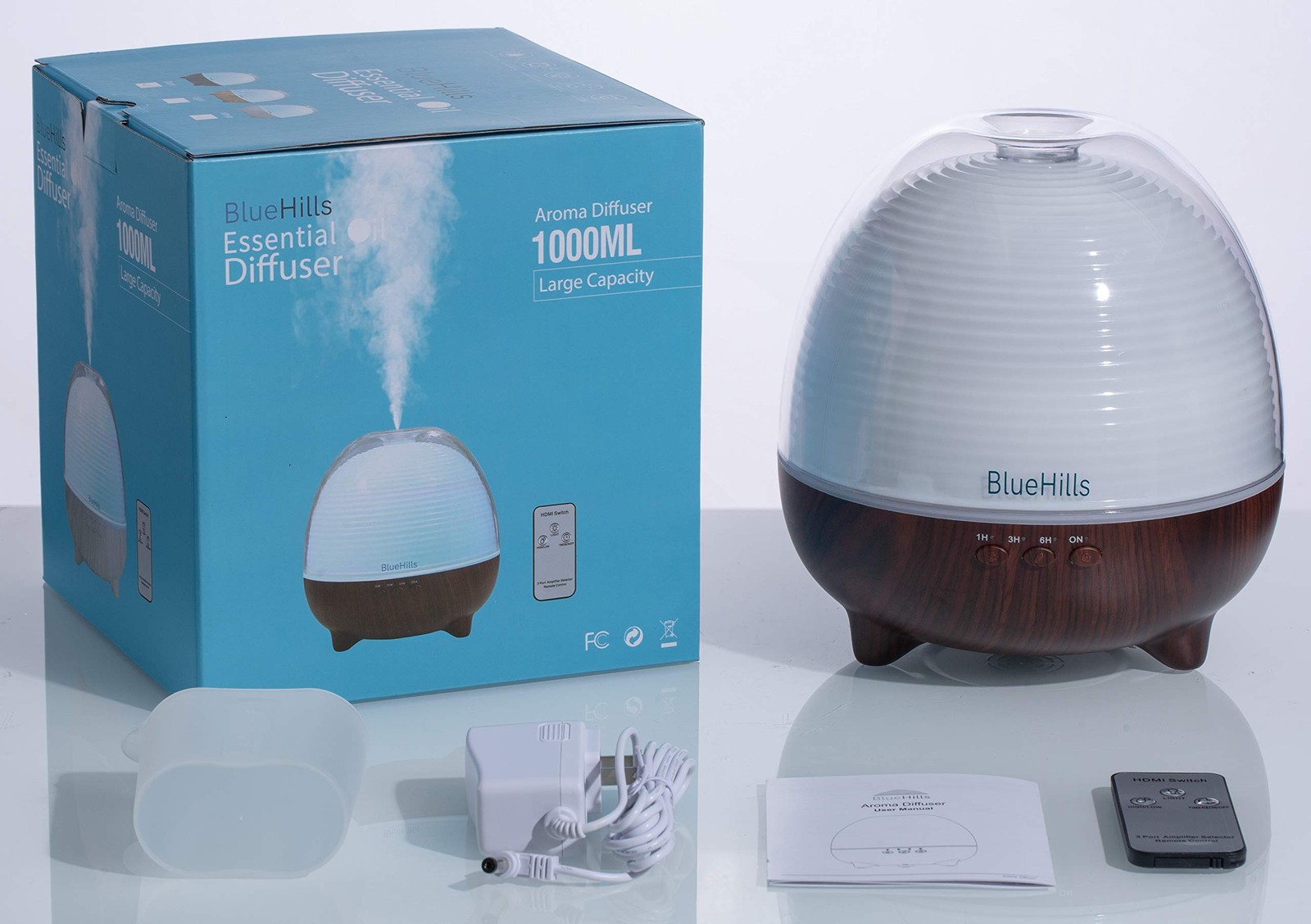 BlueHills Premium 1000 ML Large XL Essential Oil Diffuser with Remote Aroma H...