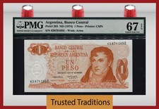 TT PK 293 ND (1974) ARGENTINA 1 PESO PMG 67 EPQ SUPERB GEM UNCIRCULATED