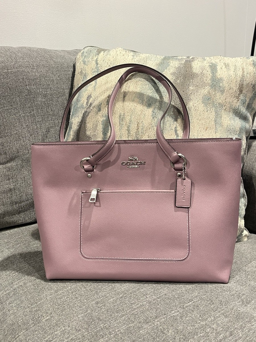 COACH Station Tote Bag Crossgrain leather Silver JASMINE CCD71 | eBay