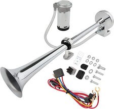 150DB Air Horn for Truck 12V, Chrome Zinc Truck Air Horn with Compressor, Univer