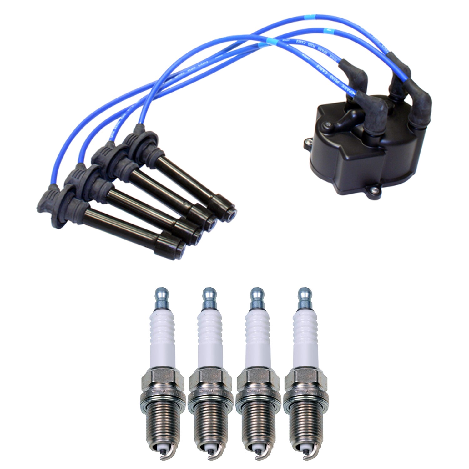 NGK Wire Set  Denso 4 Standard Spark Plugs Kit for Geo Prizm 1.6L L4 FWD 1989