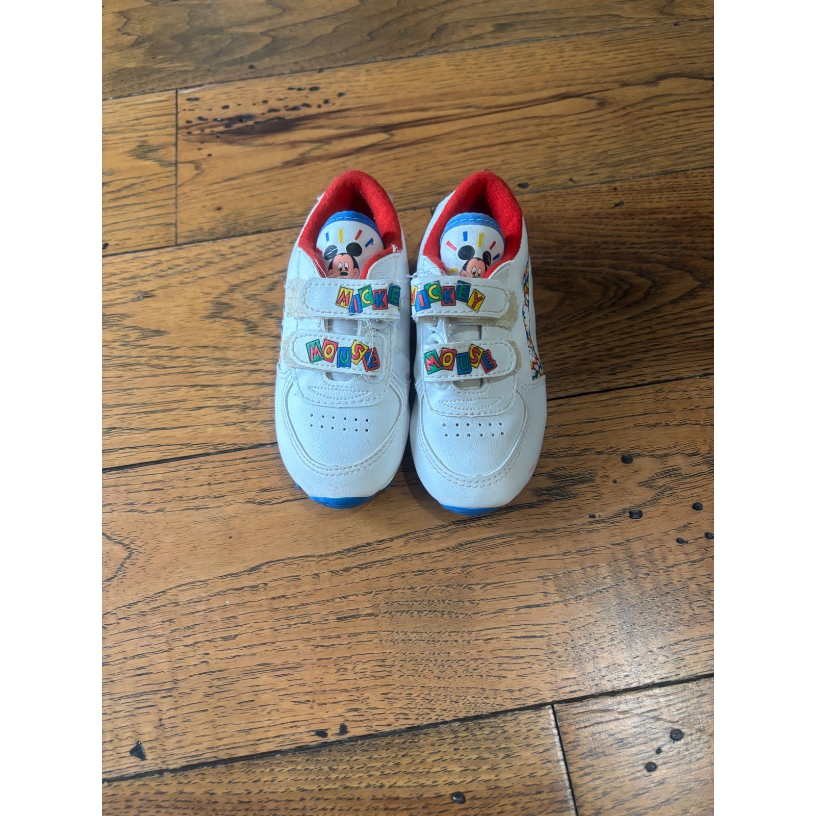 White Red Blue Hook Loop Closure Sz 5 Toddler
