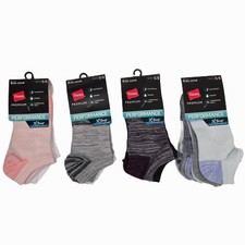 Hanes Premium Women's No Show Socks 6 Pack Size 5-9 X-Temp Lightweight Wicking