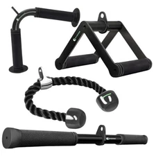 Cable Machine Attachment Set LAT Pulldown Attachments Weight Machine black-4.0