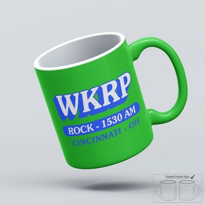 WKRP Rock Radio in Cincinnati Retro TV Becher Tasse Kaffee Tee alle Farben