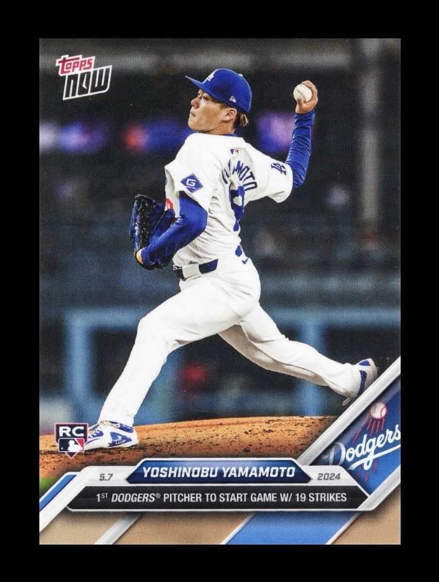 2024 Topps Now #167 Yoshinobu Yamamoto /3910 1st Dodgers With 19 Strikes RC