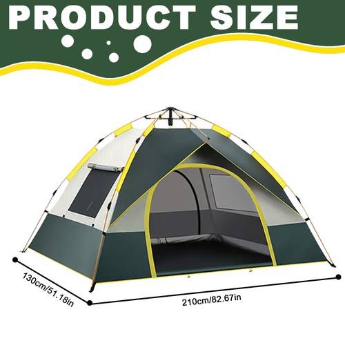 Instant Camping Tent 3-4 Person Pop up Family Hiking Dome Waterproof Shelter AU - Picture 3 of 24