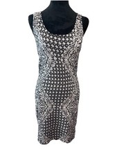 Rock & Republic Metallic Thread Knit Sleeveless Dress Ladies Size Large Black