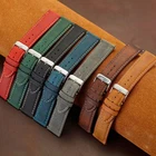 Retro Genuine Leather Watch Band 14mm 16 18 19 20 21 22 24mm Quick Release Strap