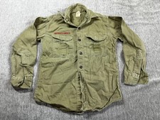 Vintage Boy Scouts Of America Shirt Green Sanforized Uniform 1950s 60s Costume