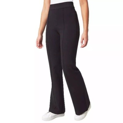 NWT MODERN AMBITION 1765863 BLACK HIGH-RISE FLARE PONTE PANTS SZ M #F438
