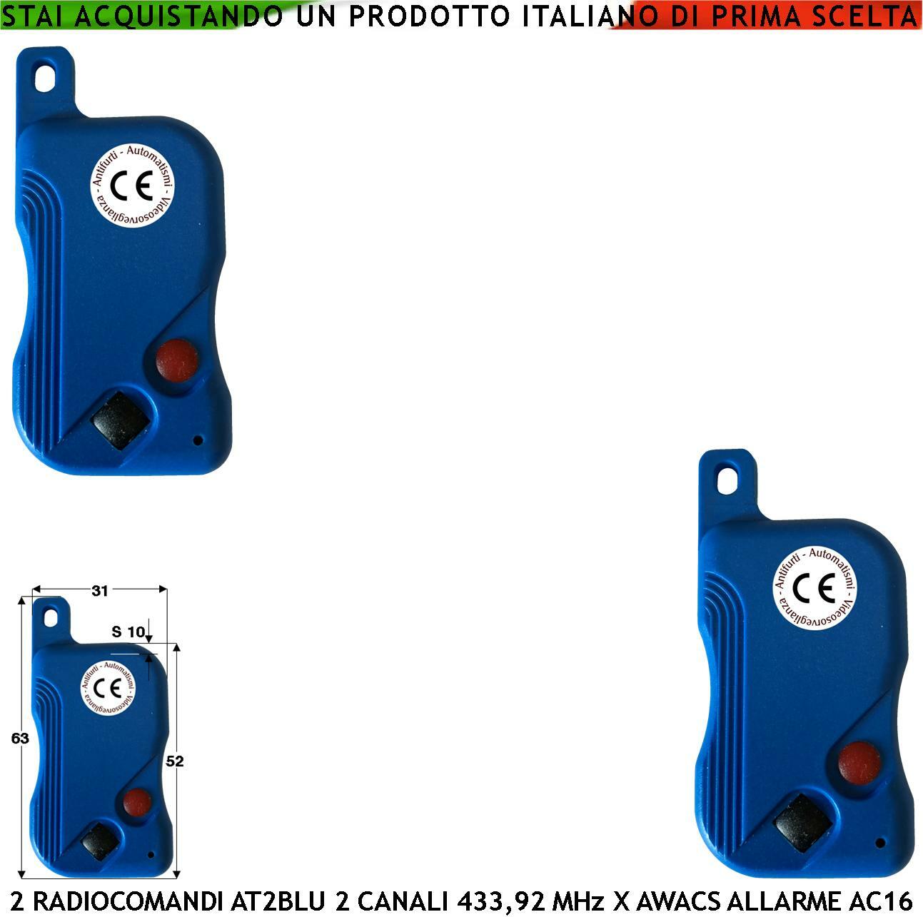 Set 2 Radiocomandi Awacs AT2 Blu AC16 - Proteggi chi ami con Stile