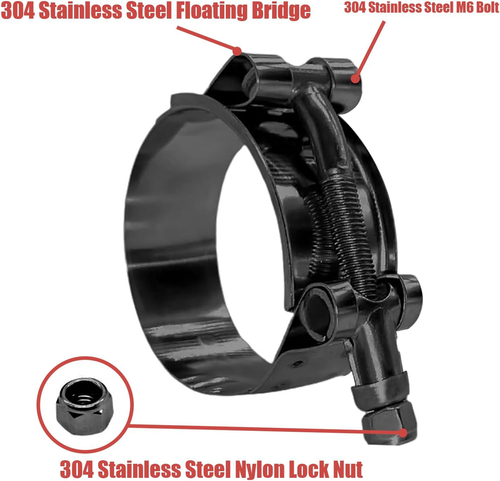 Paquete de 4 abrazaderas de manguera de perno en T de acero inoxidable de 1" BOTTEN - Rango de abrazadera 32-37 mm para 1 - Imagen 2 de 12