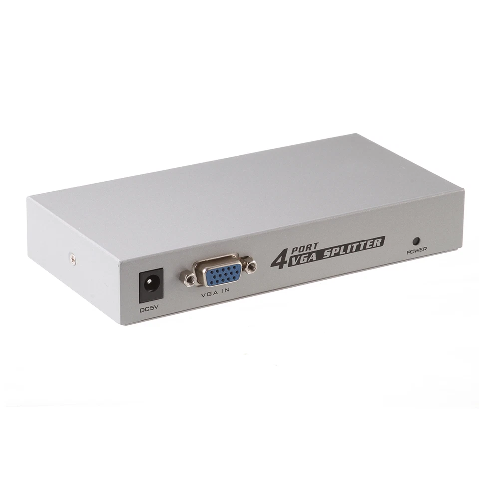 4Port VGA XGA SVGA Video Splitter Box PC Laptop to TV LCD Monitor 150MHz White - Image 2 of 4