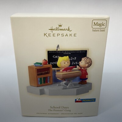 Peanuts Sally Linus School Days Teacher Voice Christmas Ornament 2008 Nos Gb1