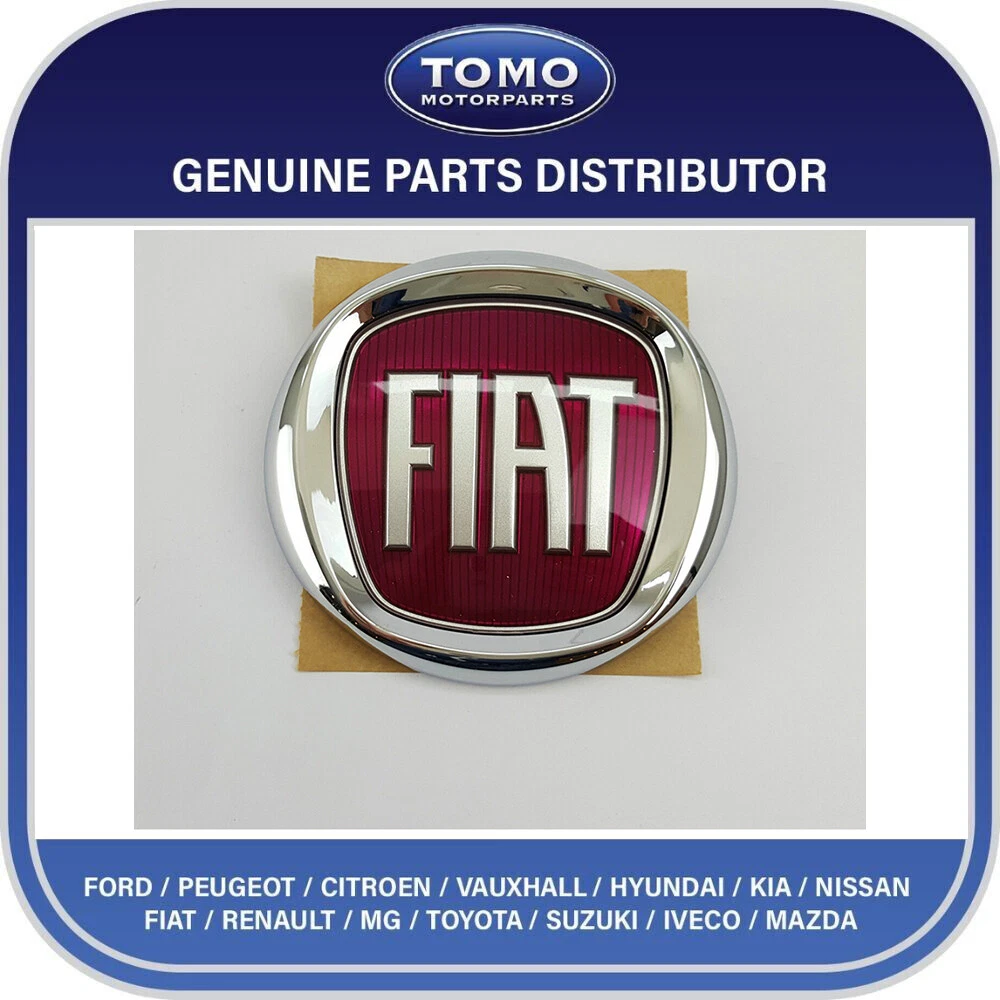 Genuine New Fiat 500 Panda Rear Tailgate Badge Red Logo Emblem