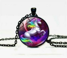 Unicorn Necklace Unicorn Pendant Jewelry Purple  Black Fantasy Style FREE SHIP