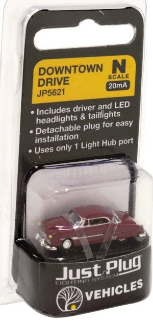 N Scale - "Downtown Drive" Just Plug Illuminated Vehicle,  WOO-JP5621 - Image 4 of 4