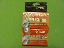 Package of 4 TDK Superior D90 Normal Bias Cassette Tapes New  Sealed