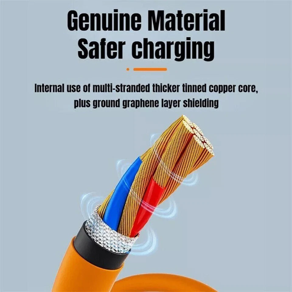 4-In-1 120W Super Fast Charging Cable Charger Data Cord Usb-C For iPhone Android - Image 4 of 4