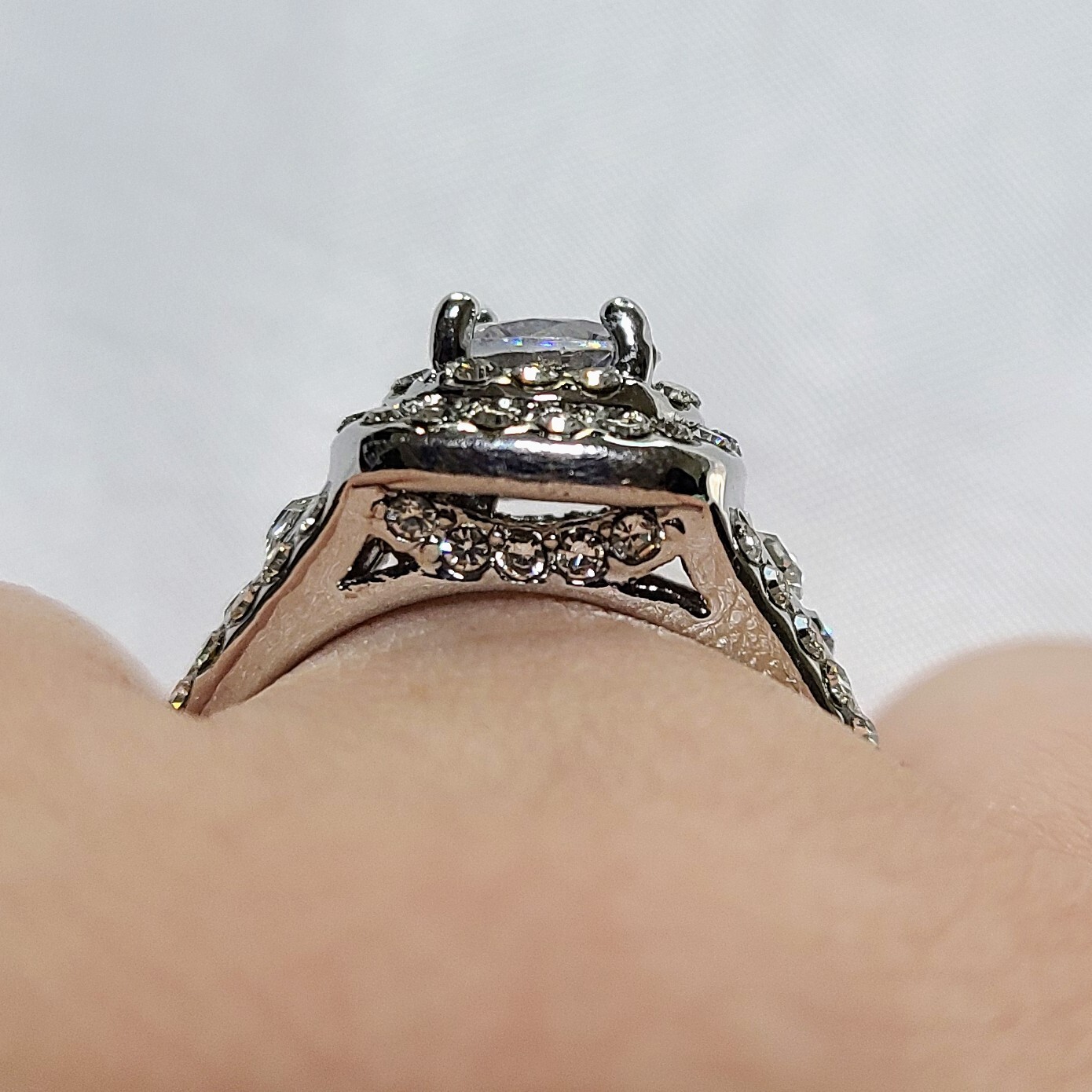 Large Statement  Marked 925 Silver Ring Size 9 Wi… - image 3