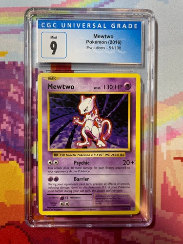 2016 Pokémon Evolutions Mewtwo 51/108 CGC 9 Mint