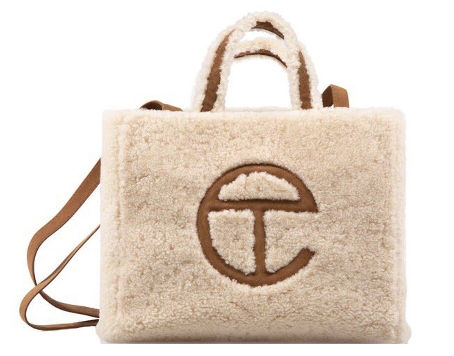 UGG X TELFAR Reverse Shopper MEDIUM Bag Sheepskin Suede Natural “IN HAND”