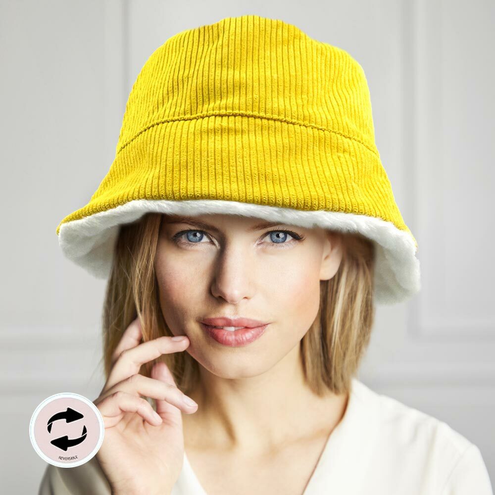 Reversible Velvet Soft Warm Winter Bucket Hat Faux Fur Fuzzy 
