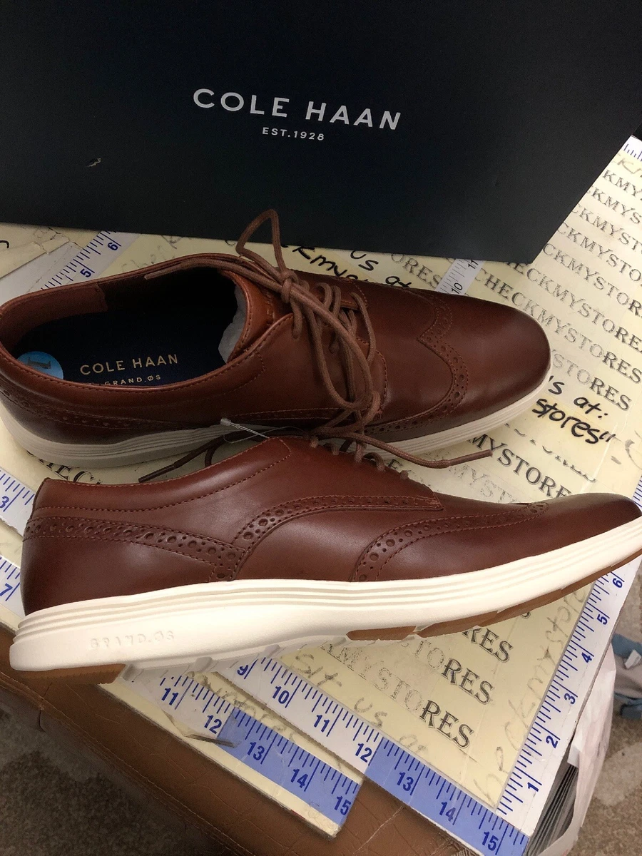 NEW 210 Cole Haan Grand Tour Wing Tip Oxford Derby Woodbury Ivory C29414