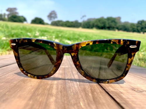 Rare Vintage Ray Ban Wayfarer Limited Edition Tiger Eye Tortoise W1440 USA B&L