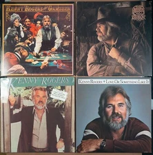 KENNY ROGERS 4 RECORD LOT: The Gambler, Gideon, Share Your Love, Love or Some..