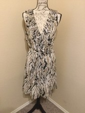 DKNY Beige Print Wrap Dress Size S