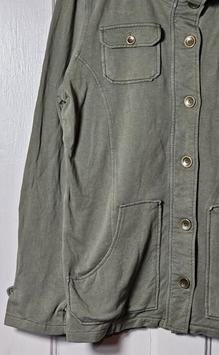 Charlotte Russe Shacket Women Size L Green Button-Up Knit Boho Grunge Streetwear - Picture 8 of 20