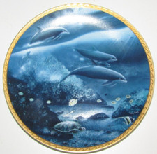 Hawaii Dolphins Plate Wyland Great Mammals of the Sea Collection Hamilton