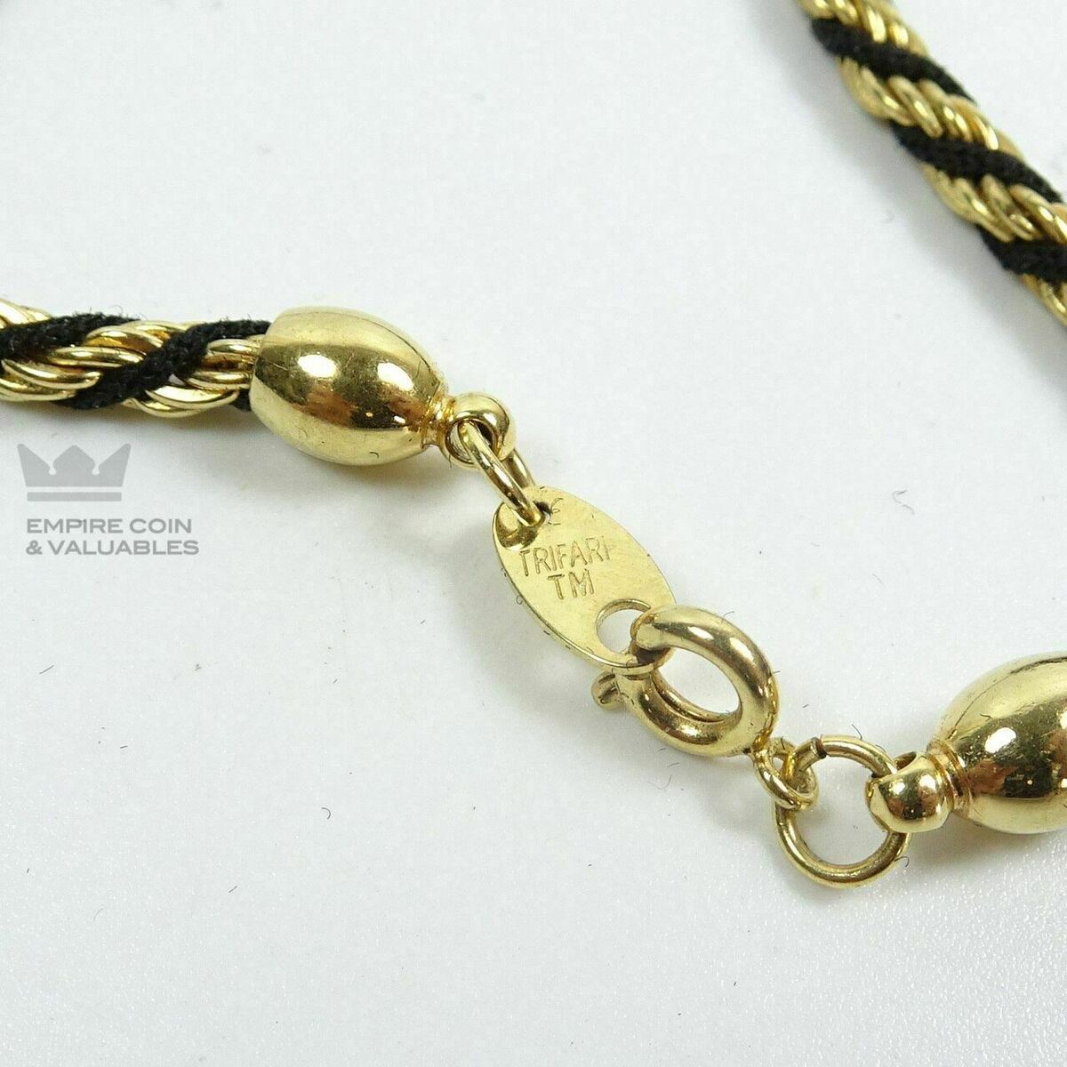 Vintage Trifari Necklace & Bracelet Set Gold Tone & Black Vintage Trifari Necklace & Bracelet Set Gold Tone & Black