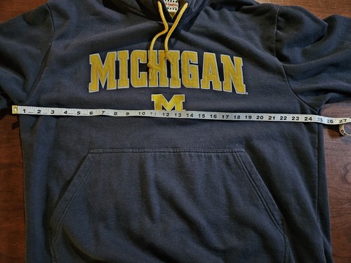 Vintage Michigan Wolverines Foot Locker Hoodie Hooded Sweatshirt In Blue Size XL - Picture 5 of 8
