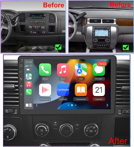 CarPlay For 2007-2014 GMC Sierra 1500 2500 3500 Android 12 Car Radio Stereo GPS - Picture 3 of 16
