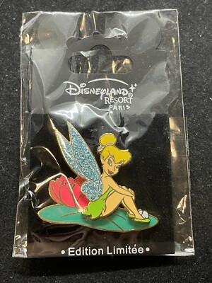 Disney Pin - DLRP - Tinker Bell Sitting on a Waterlily - Flower Glitter 40114 LE