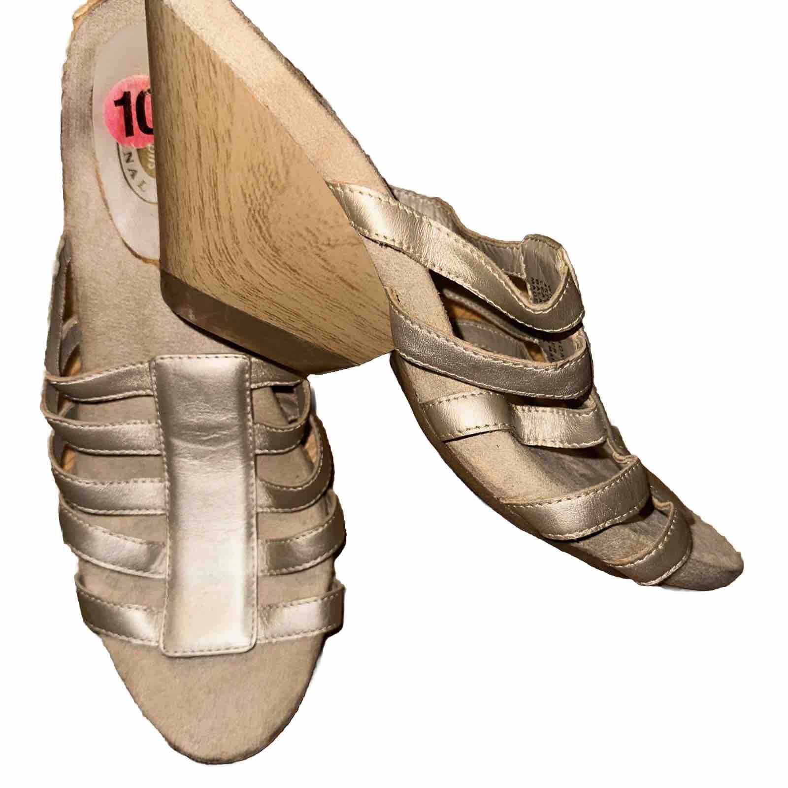 APL Dr Scholls Sandali Scarpe Zeppa Beige Taglia 10