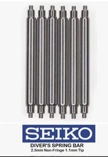 22mm OEM SEIKO 2.5mm FAT Spring Bars PROSPEX Non-Fringe 1.1mm Tip