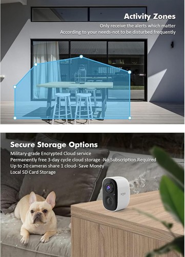 Dzees Security Cameras Wireless Outdoor - Spotlight & Siren, 1080P Battery Power - Picture 6 of 6